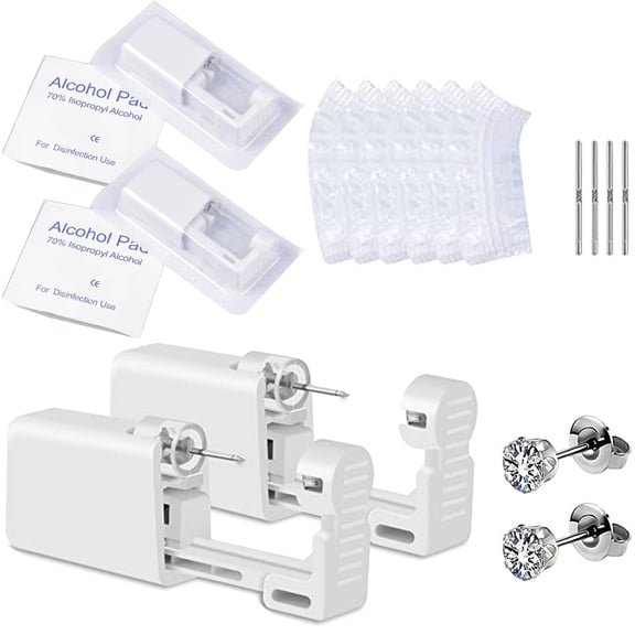 1-piece ear hole set, Disposable sterile ear hole set painless ear hole gun tool, built-in 4mm anti-allergy ear nail