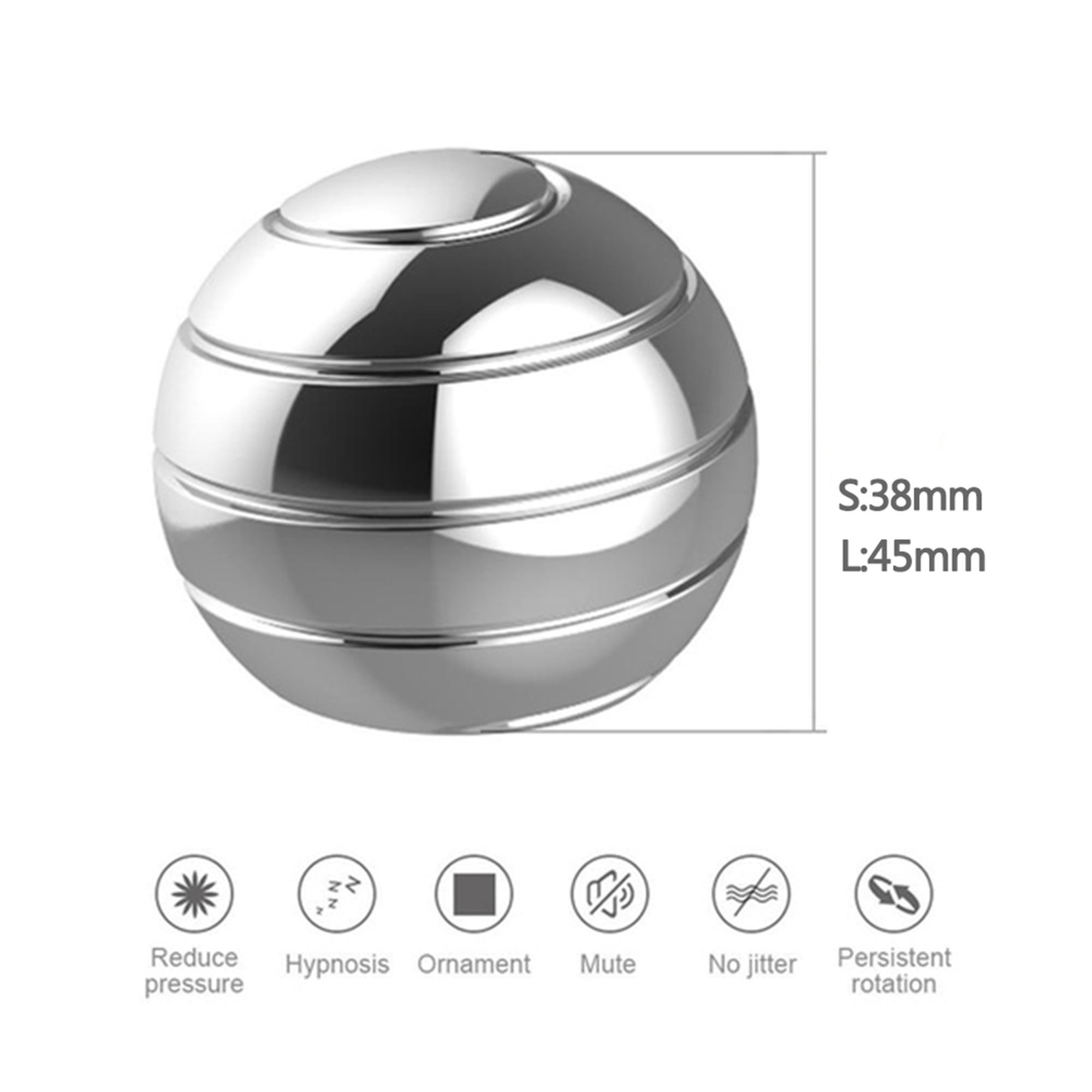 Kinetic Desk Toy Perfect Gift Optical Illusion Spinner Ball Stress Relief 38mm 