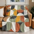 thumbnail image 4 of Mid-century Modern Throw Blankets, Vintage Color Abstract Geometric Pattern Soft Fleece Blanket Decorative for Home Sofa Couch Chair Living Bedroom, 40x50 inches,, 4 of 8