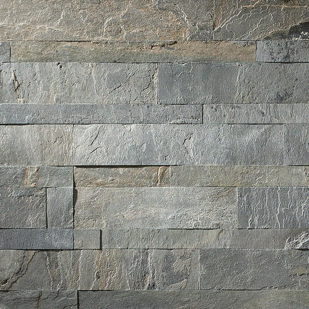 Aspect Peel and Stick Stone Overlay Kitchen Backsplash Sample Iron