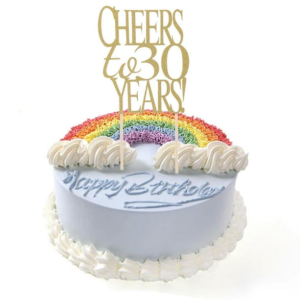 Paquete De 20 Alegrías De Papel Con Brillo /30/50 Cake Topper Para De Cumple Oro Macarena Topper de la torta