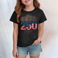 thumbnail image 4 of kpoplk Girls Summer Patriotic Shirts 250Th America Anniversary T-Shirt USA Flag Print Tee Casual Tops(Black,2-3 Y), 4 of 5