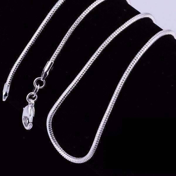 24-32" 925 Sterling Silver 2mm Twisted Rope chain necklace for pendant Snake T2S