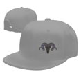 thumbnail image 4 of DouZhe Flat Brim Cap Snapback Hat, Ram Goat Zentangle Prints Adjustable Gray Adult Baseball Cap, 4 of 6