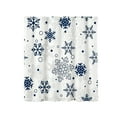 thumbnail image 2 of Cinvoph 35"x71" Christmas Shower Curtain - Snowflake Winter Bath Curtain Decor, Waterproof Shower Curtain with Hooks for Winter New Year Bathroom Curtain, Blue, 2 of 6