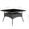 thumbnail image 4 of vidaXL 9 Piece Garden Dining Set Poly Rattan and Glass Grey, 4 of 5