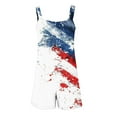 thumbnail image 7 of Cavosen Fourth of July Plus Size Loose Patriotic Jumpsuits Short Overalls with Pocket Star and Stripe Summer Vacation Rompers, 7 of 7