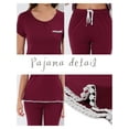 thumbnail image 4 of Unique Bargains Women's Lounge Pajama Round Neck Capri Nightwear Casual Sleepwear Sets, 4 of 5