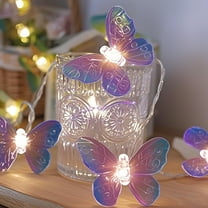 3D Butterfly LED String Lights - 9.84ft/3 Meter 20 LED Battery Operated Purple Butterfly Fairy Lights Waterproof for Indoor Outdoor Wedding, Garden, Party, Bedroom, Holiday Decoration