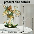 thumbnail image 4 of Ygdeyg Stained Glass Fairy Figurine Decor - Enchanted Fairy With Crystal Orb, Elegant Hanging Accent For Home, 4 of 8