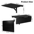 thumbnail image 2 of Wall Mounted Drop Leaf Desk, 31.5 x 23.5 Inch Folding Floating Table for Small Spaces, Space Saving Workstation for Study Kitchen Laundry, Black, 2 of 5