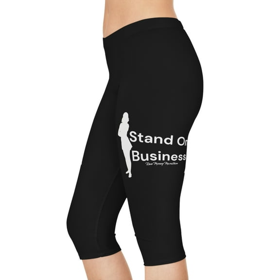 Stand On Business Women's Black Capri Leggings