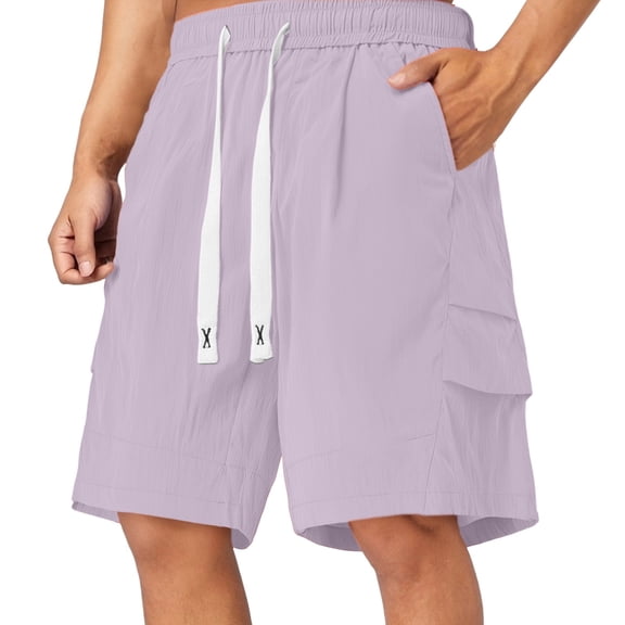 Men's Casual Shorts Lightweight Relaxed Fit Outdoor Leisure Drawstring Summer Pants with Pockets