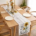 thumbnail image 3 of Yellow Sunflowers Table Runner - 72 Inch Long, Kitchen Dining Table Runner Dresser Scarves, Summer Botanical Country Wood Grain Farmhouse Decor for Coffee Tables Wedding Party Banquet, 3 of 8