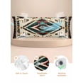 thumbnail image 2 of Boho Red Teal Brown Satin Pillowcase for Hair and Skin with Zipper, Soft Breathable Cooling Silk Pillow Cases, Southwestern Country Geometric Body Pillow Covers Bed Pillows 20"x54", 2 of 6