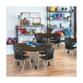 thumbnail image 5 of Regency Kee 48 in. Round Mobile Adjustable Classroom Table- Neo Walnut Top, Grey Base & 4 Andy 12 in. Black Stack Chairs, 5 of 8