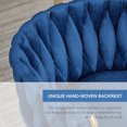thumbnail image 3 of Tzicr Velvet Dining Chairs Set of 2, Modern Woven Upholstered Dining Chairs with Gold Metal Legs,Luxury Tufted Dining Chairs for Living Room, Bedroom, Kitchen (Blue), 3 of 6