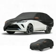 thumbnail image 1 of Funda para auto impermeable para todo clima, protección exterior completa contra el sol y la lluvia, con tiras reflectantes, negra para Toyota Venza, 1 of 5
