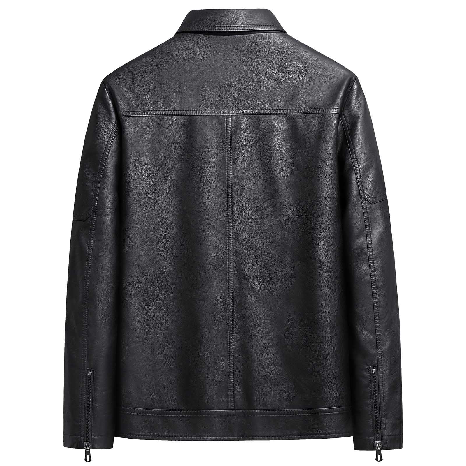 Uootdi Cropped Leather Jacket for Women Vintage Style Motorcycle Bomber Jacket Faux Leather Lapel Neck Zip Up Long Sleeve Coats Fall Going Out Jackets