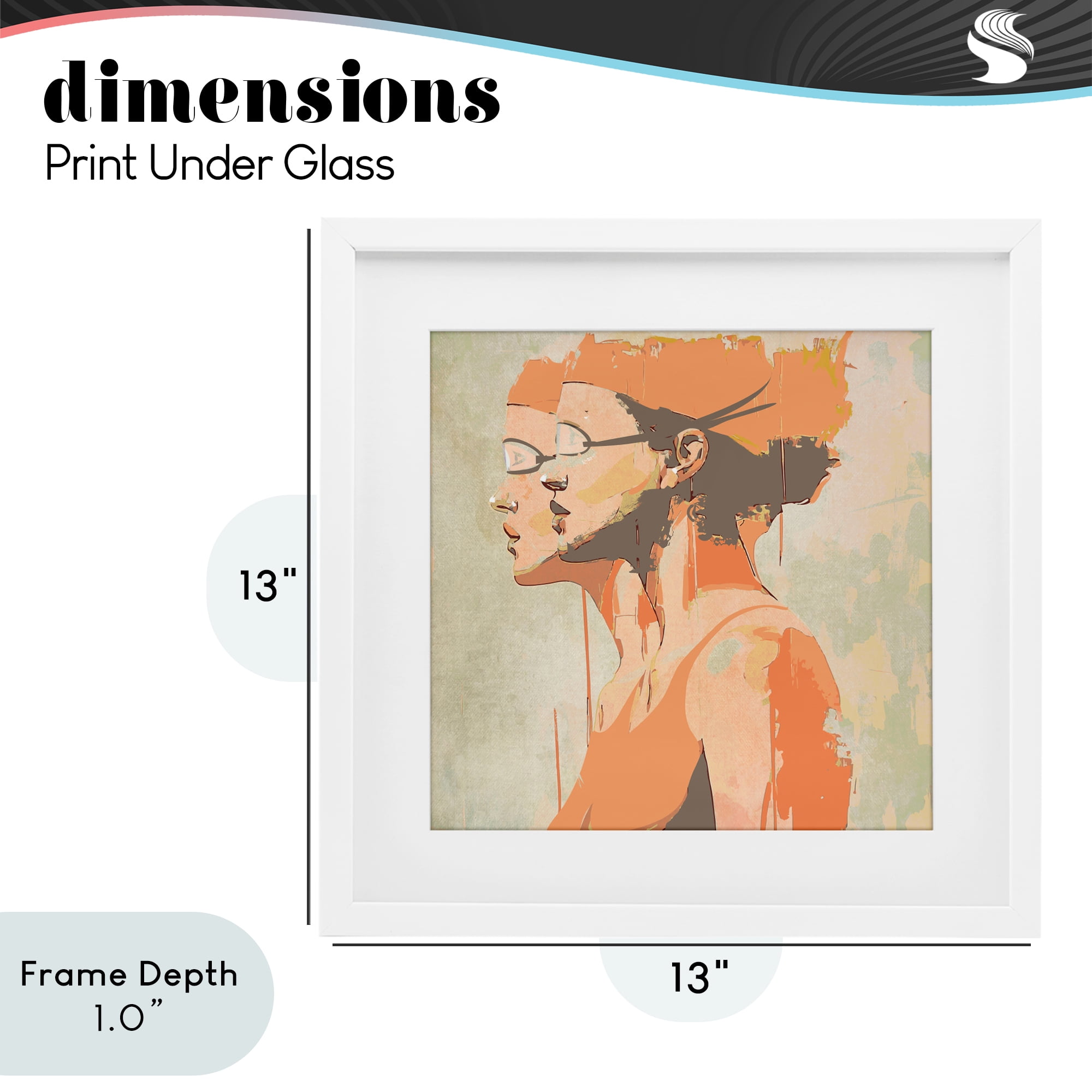Stupell Industries Swimming Twins Silhouettes White Framed Print Under Glass, design by Layla Oz