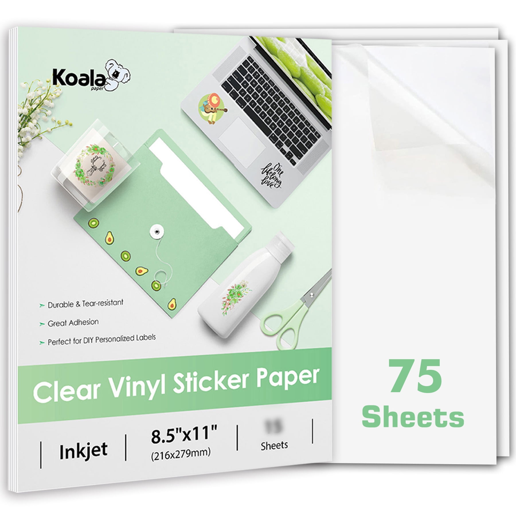 Koala Printable Vinyl Sticker Paper for Inkjet Printers - 20 Sheets Gl –  Chacin Fyre