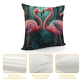 thumbnail image 4 of Patifu Pack  Pillow Covers  Square Throw Pillow Cases Velvet Decorative Cushion Covers for Home Sofa Bed Couch (Flamingo) 12x12in, 4 of 5