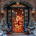 thumbnail image 6 of Meggemo Lighted Christmas Door Curtain Santa Claus Tree Printed Banner Xmas Hanging Decor Reusable Holiday Accessory for Indoor Outdoor Christmas Parties Home Entryway Yard Displays, 6 of 6