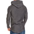 thumbnail image 3 of UKAP Men's Sweatshirts Drawstring Sweatshirt Long Sleeve Hoodies Regular Fit Fall Hooded Tops Grey S, 3 of 7