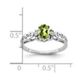 thumbnail image 4 of Solid 14k White Gold 6x4mm Oval Peridot Green August Gemstone Diamond Engagement Ring Size 5 (.034 cttw.), 4 of 6