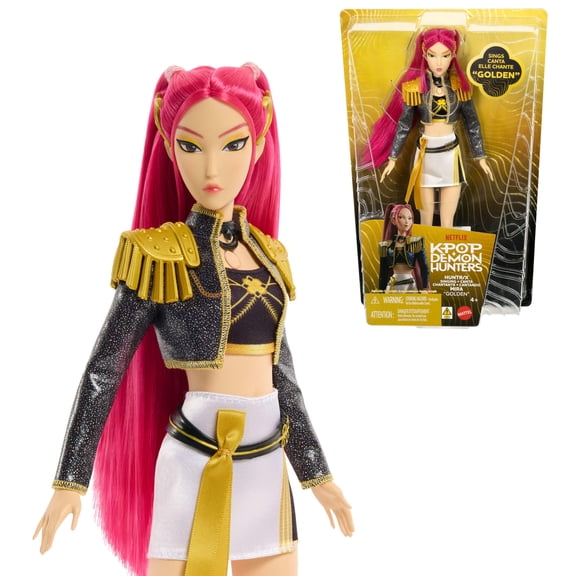 KPop Demon Hunters HUNTR/X Mira “Golden” Singing Doll in Removable Outfit & 5 Posable Joints