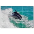 thumbnail image 1 of Picture-Tiles.com: Dolphin Ceramic Tile Wall Mural WAL500520-64M. 36"W x 24"H using (24) 6" x 6" Ceramic Tiles-Satin Finish, 1 of 3