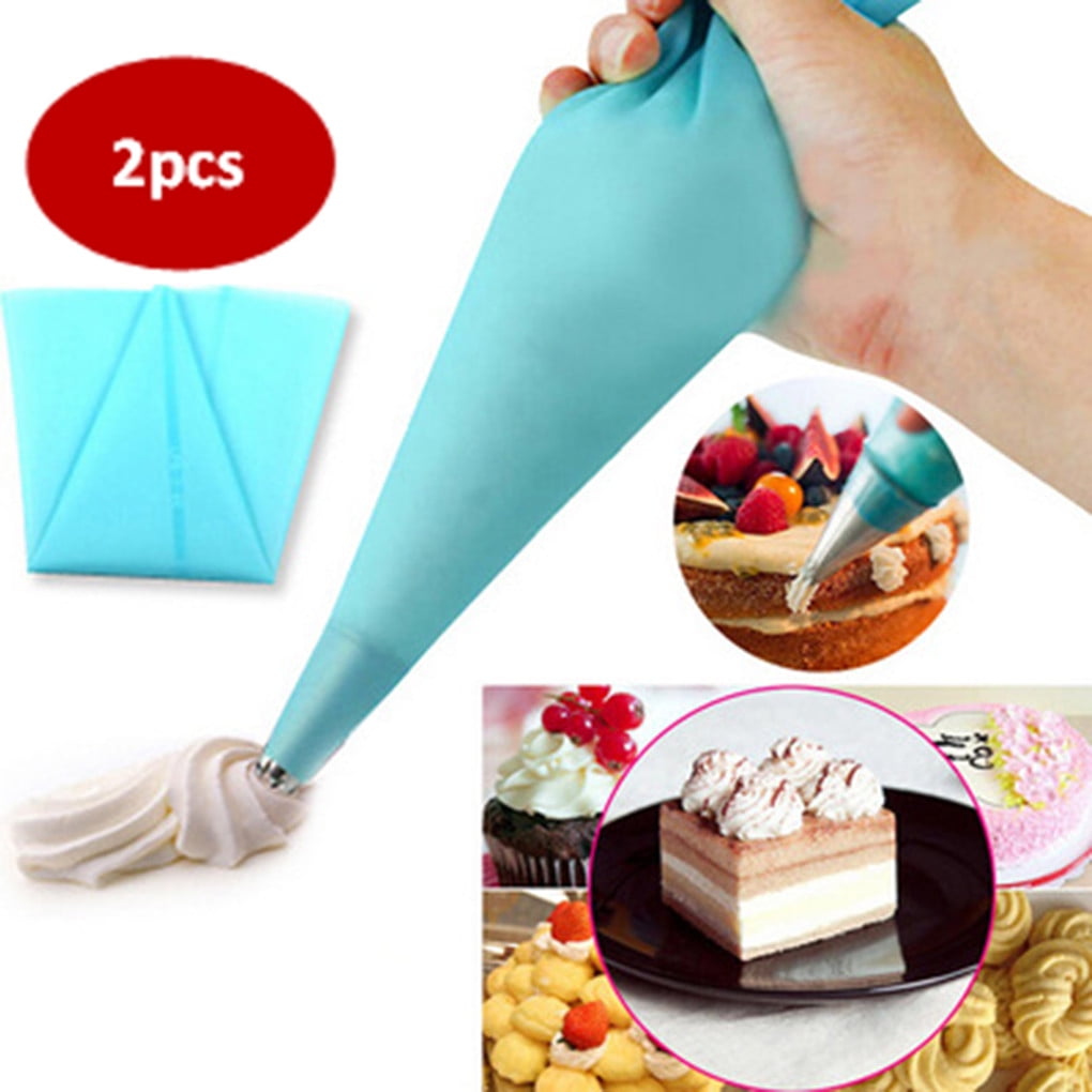 4PCS Reusable Piping Bag Icing Fondant Cake Cream Decorating Pastry Tips Tool 