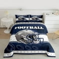 thumbnail image 2 of jejeloiu Gray Rugby Helmet Queen Comforter Set,Football Game Love Bedding Sets,American Ball Gamer Bedding Comforter Set For Boy,Breathable Home Decor Reversible,3pcs, 2 of 8
