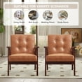 thumbnail image 6 of Bonzy Home Accent Chair Set of 2 Mid Century Modern Upholstered Armchair with Wood Frame for Living Room Bedroom Study Room, Easy Assembly, Brown, 6 of 8