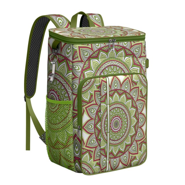 Abstract Spiritual Zen Mandala Insulated Cooler Backpack - 20L Durable Lunch Bag for Workers & Students