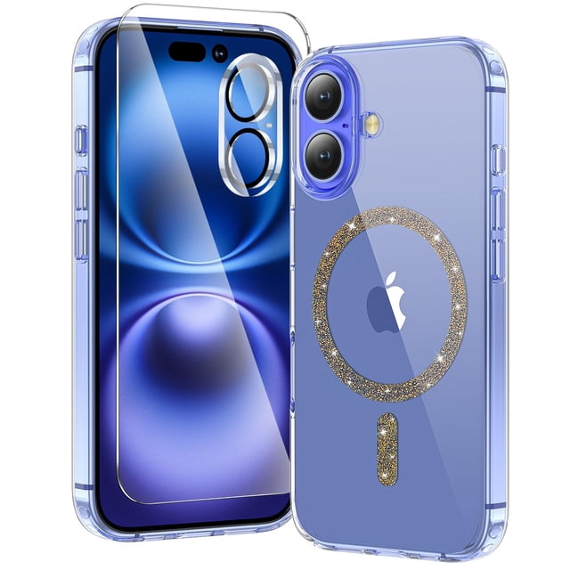 Funda de teléfono Toushion 3 en 1 para iPhone 16 Clear con MagSafe