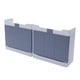 thumbnail image 3 of Organizador de baño para drenaje, jaboneras dobles de pared de color gris con tapas abatibles y ganchos, 3 of 8