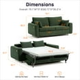 thumbnail image 3 of CHIC HOUSE Queen Sleeper Sofa Bed with Mattress, Pull Out Couch with USB Charging, Cup Holders & LED Light, Convertible Chenille Loveseat for Living Room RV Small Spaces, Green, 3 of 11