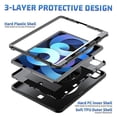 thumbnail image 3 of Funda de TPU + PC a prueba de golpes para tableta con soporte, ranura para bolígrafo y correa para el hombro para iPad Air 2022/2020 de 10.9" (rosa y rojo), 3 of 5