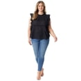 thumbnail image 5 of Jessica Simpson Women's and Women's Plus Size Ruby Flutter Woven Top, 5 of 8