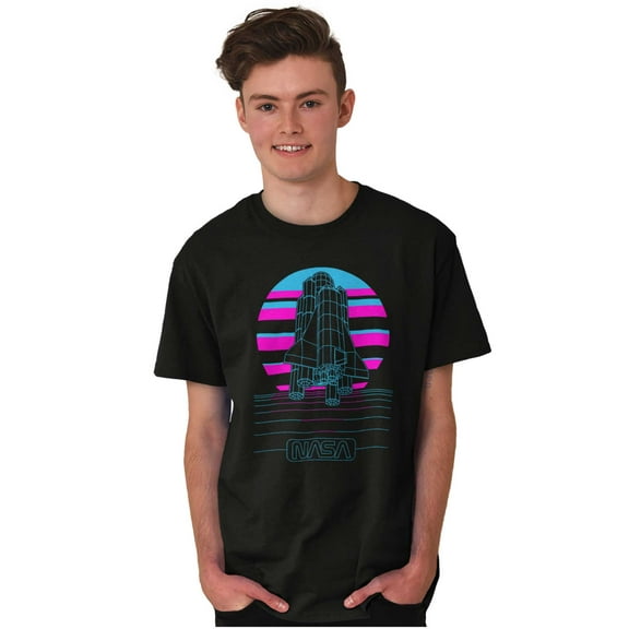 Vaporwave NASA Space Shuttle Specs Men's Graphic T Shirt Tees Brisco Brands S