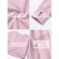 thumbnail image 4 of JWD Womens Open Back Long Sleeve Workout Top Loose Fit Crew Neck Thumb Hole Pullover Yoga Shirt Pink S, 4 of 8