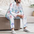 thumbnail image 5 of Mens Pajamas Set, Cartoon Jellyfish Seaweed Button Down Long Sleeve Loungewear Sleepwear Pjs sets for Men, 5 of 5