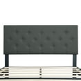 thumbnail image 6 of Queen Bed Frame with Modern Button Tufted Linen Fabric Headboard,Wood Slat Support,Easy Assembly,81.89"x62.2"x41.73",Drak Gray, 6 of 8