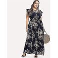 thumbnail image 3 of Womens Boho Vintage Print Split Long Maxi Dress, 3 of 4