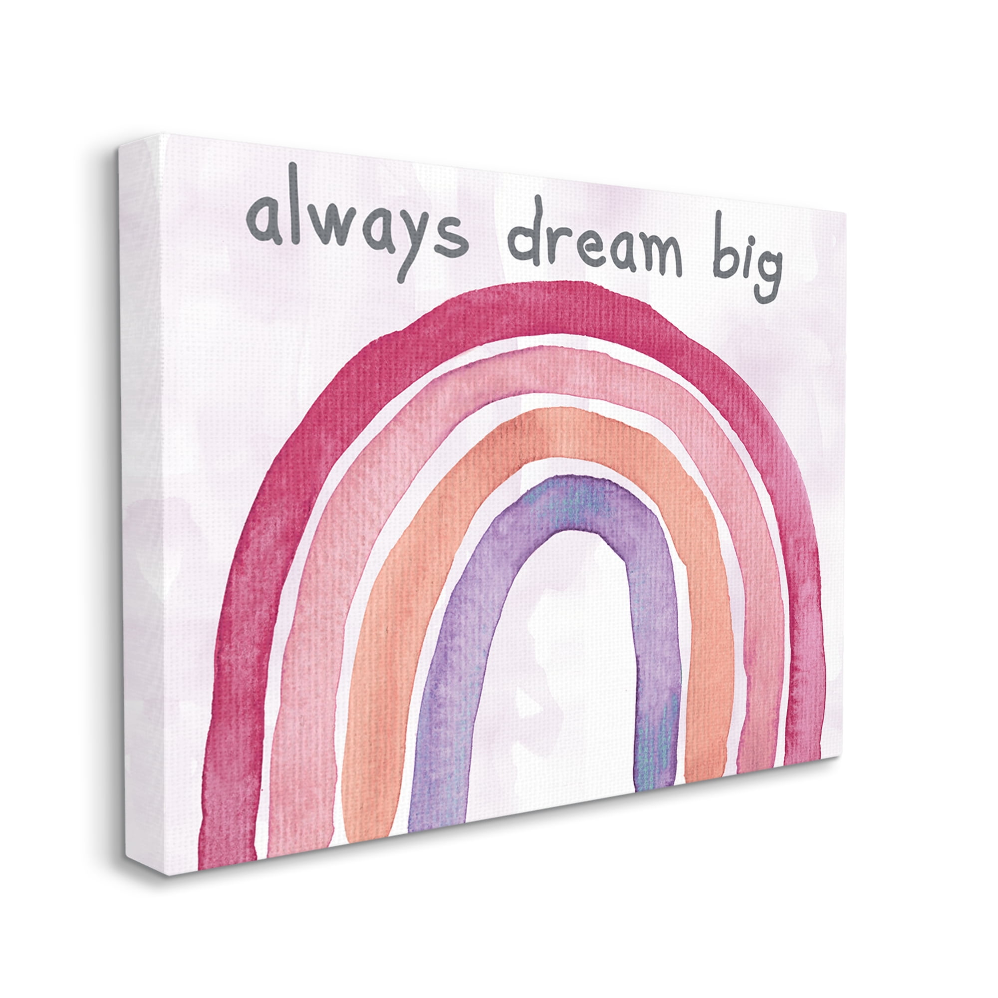Stupell Industries Always Dream Big Rainbow Landscape Painting Gallery Wrapped Canvas Art Print Wall Art, 48 x 36