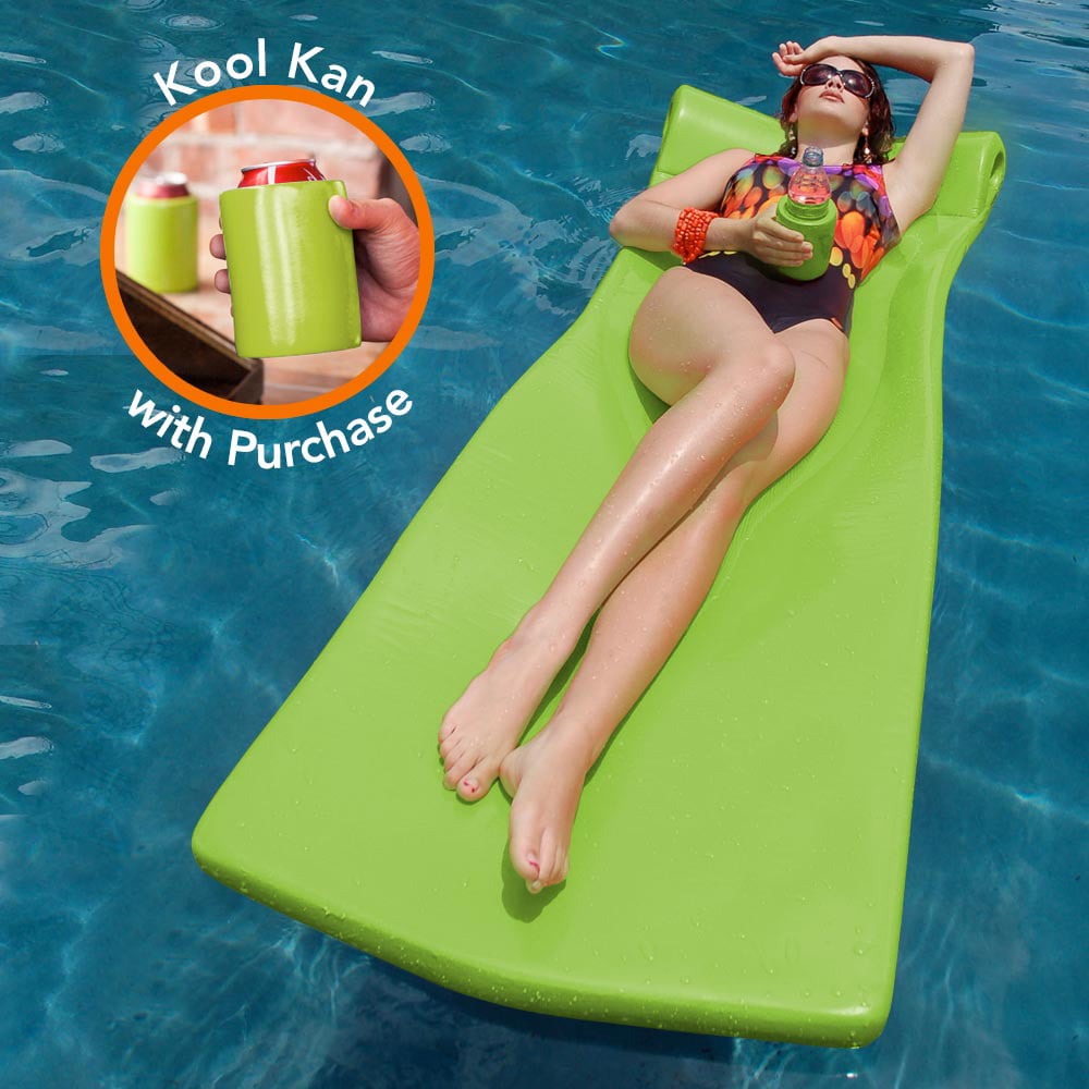 Texas Recreation Super Soft Foam Lounger Pool Float Kool Lime Green Open Box 
