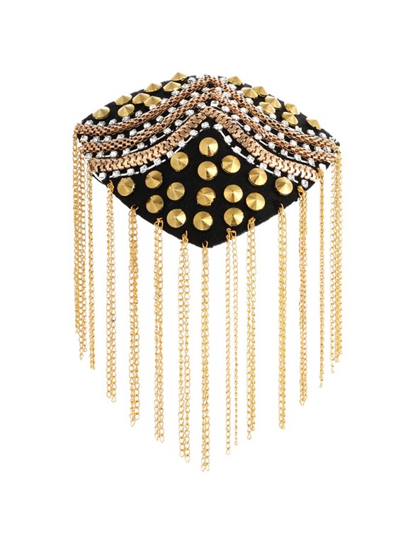 Tassel Epaulettes Rivet Fringed Brooch Shoulder Pieces Badge Uniforms Accessories for Men Women
