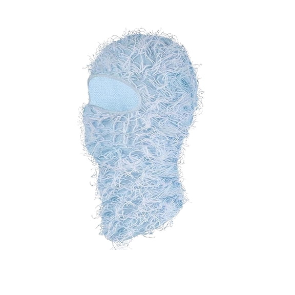 Bpyeka Men's Shaggy Knit Balaclava Face Mask, Fuzzy Warm Windproof Full Head Cover Neck Gaiter Ski Cycling Outdoor Sports Hat Free Size
