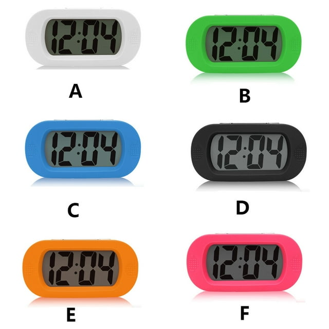 LED Alarm Clock with Snooze Night Light Light Table Desktop Bedside Table Bedside Alarms Silicone Shell LCD Screen Bell Home Travel Office Dorm Pink